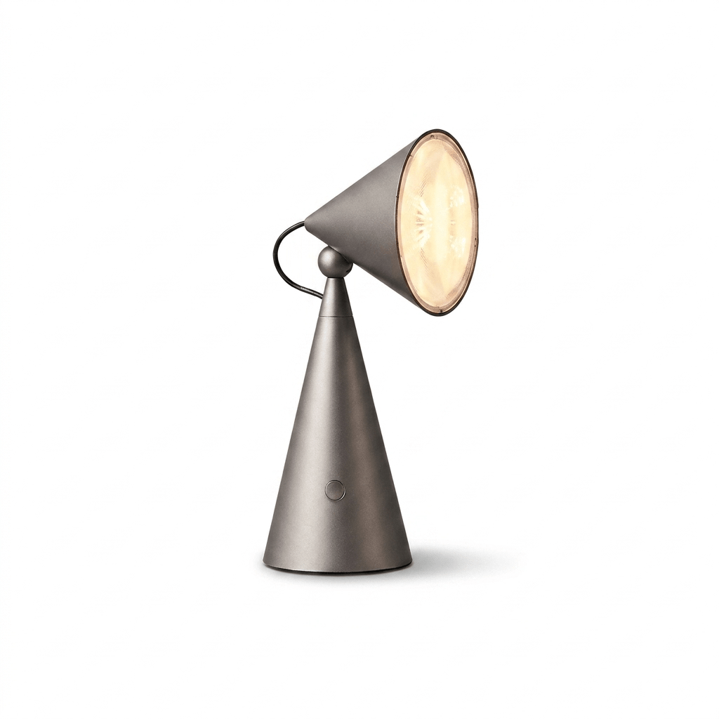 Ładowalna lampa stołowa stożkowa
