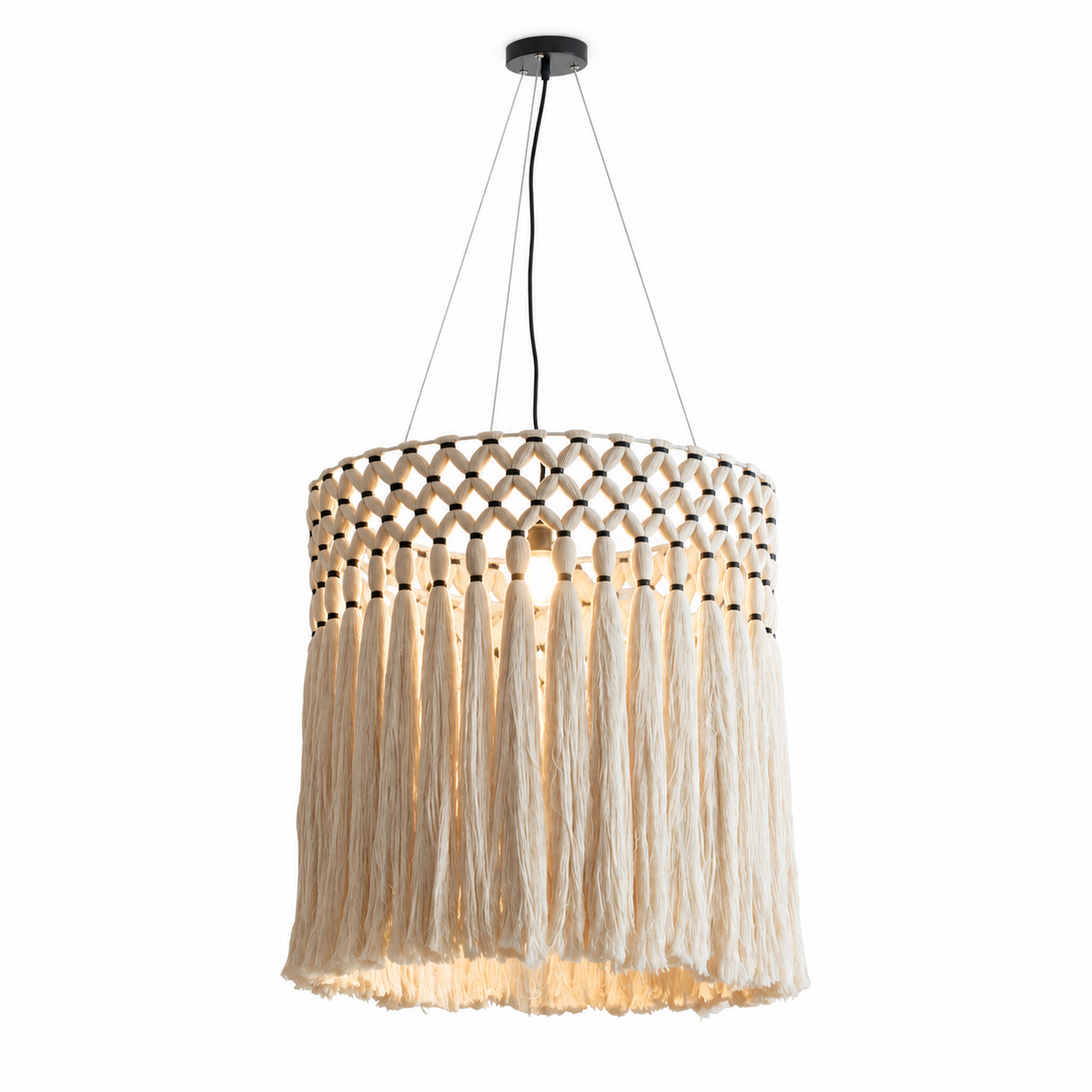 Ulmont Lampa Wisząca Makramowa Z Frędzlami
