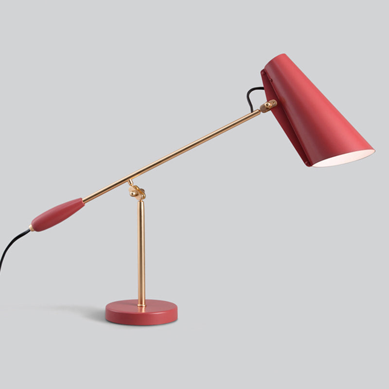 Orbix stalowa lampa stołowa w stylu z połowy wieku