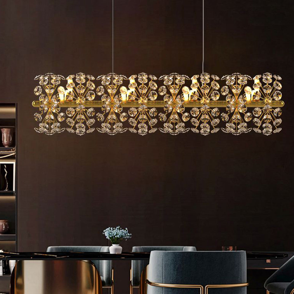 Arisha Luxury Lineal/Flower żyrandol, złoty, metal/kryształ