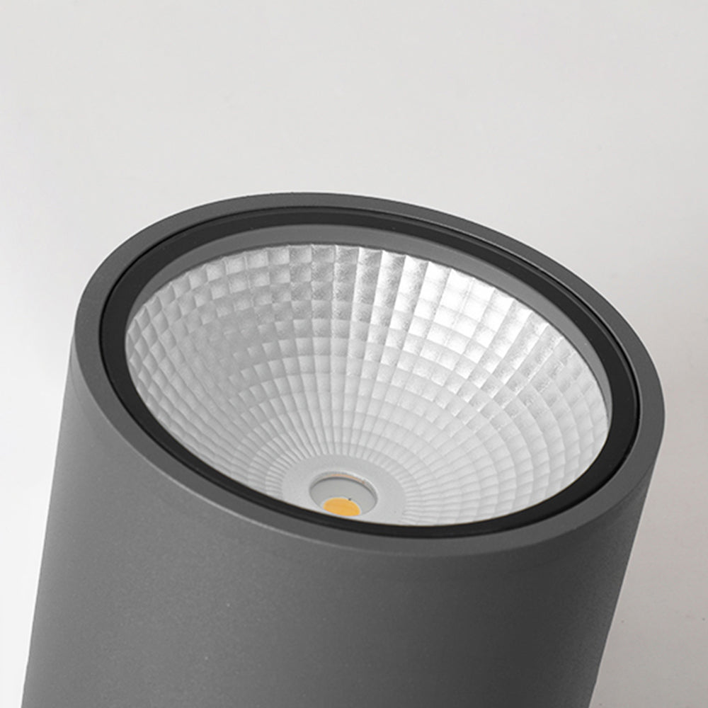 Ray nowoczesna zewnętrzna lampa sufitowa montowana bezpośrednio czarna cylindryczna