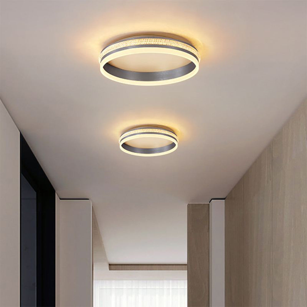 Arisha nowoczesna lampa sufitowa montowana bezpośrednio pierścień metal/srebrna