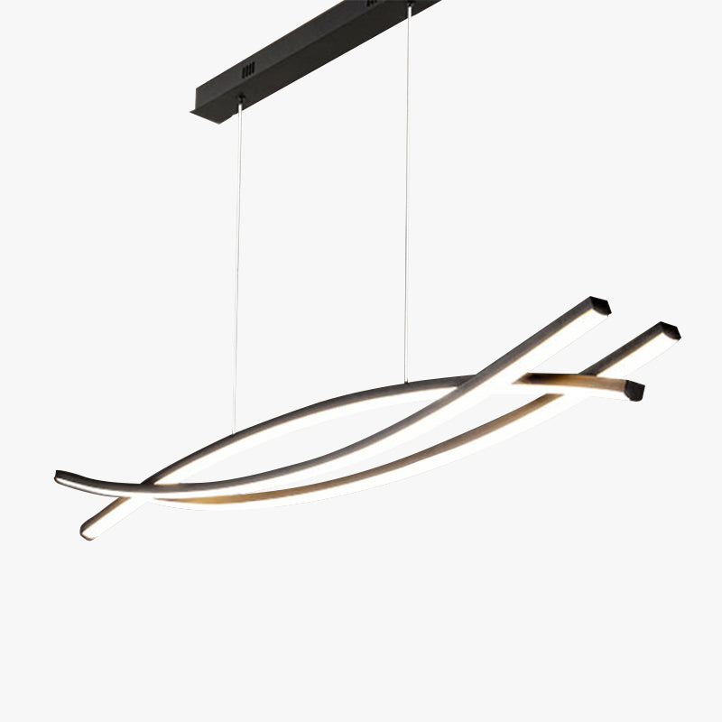 Arisha nowoczesna liniowa lampa wisząca z aluminium, czarna