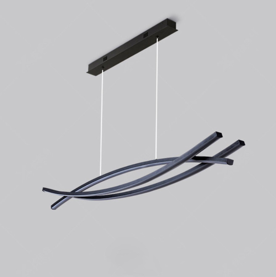 Arisha nowoczesna liniowa lampa wisząca z aluminium, czarna