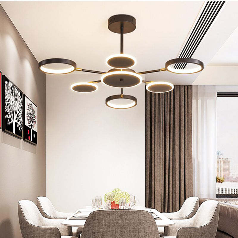 Arisha nowoczesna lampa wisząca z LED, geometryczna, czarna, ściemnialna