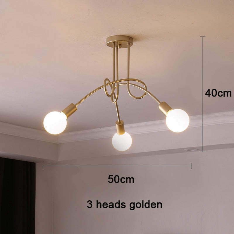 Arisha nowoczesna liniowa lampa sufitowa z krzywą metalową, pokój jadalny/salon
