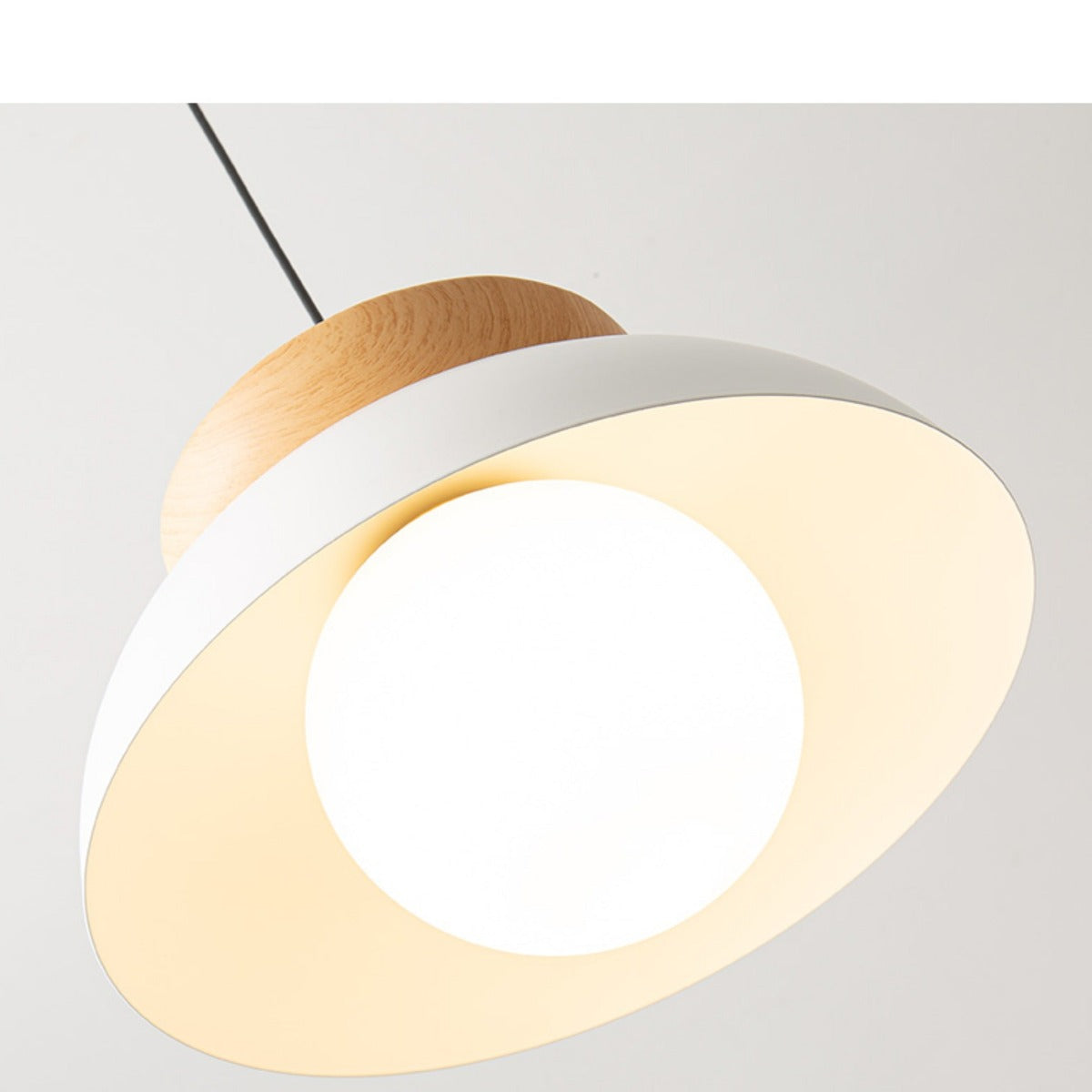 Muto lampa wisząca nordycka drewno/metal czarna kuchnia balkon