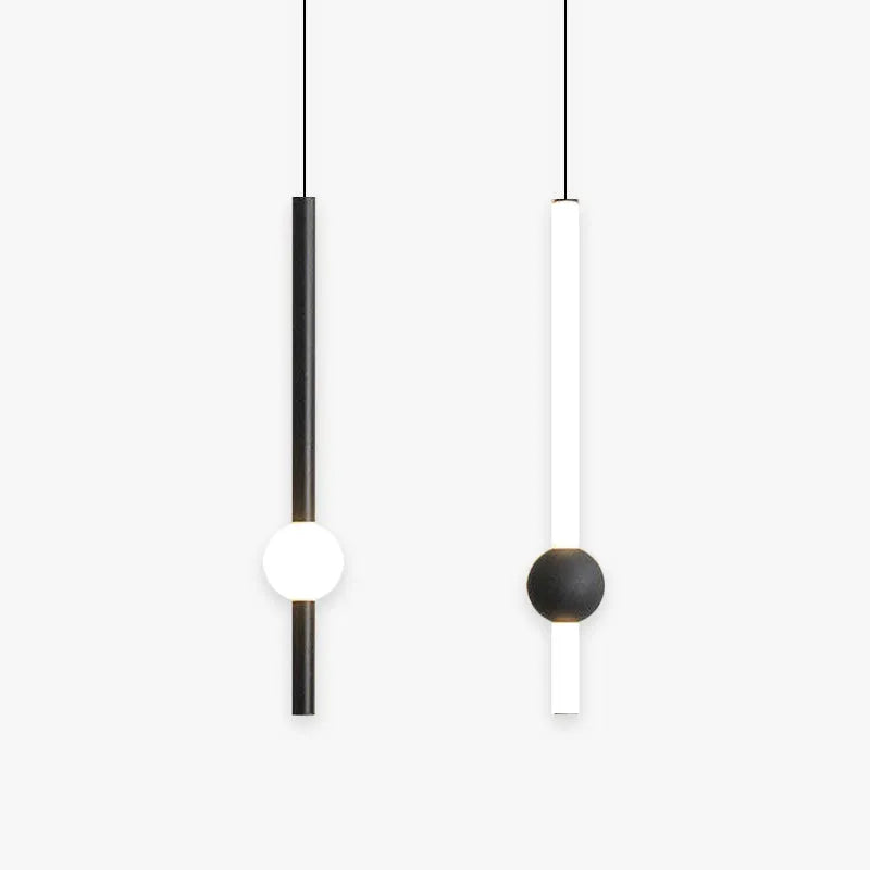 Arisha minimalistyczna lampa wisząca ze szkła o kształcie kuli na liniowym słupku