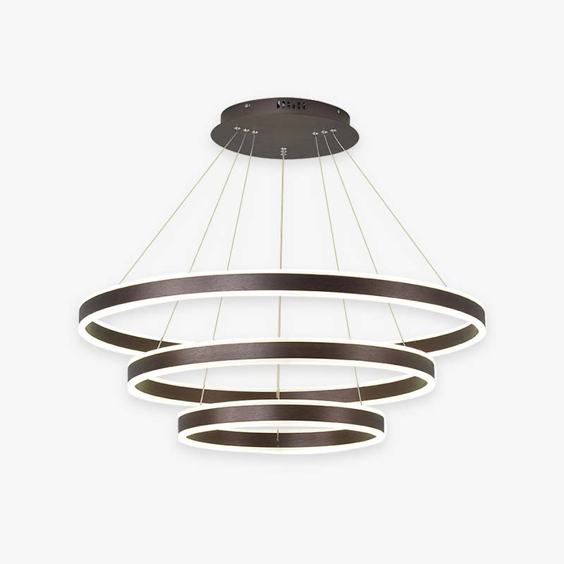 Arisha Moderne Minimaliste Coffee LED lampa wisząca, 3 pierścień