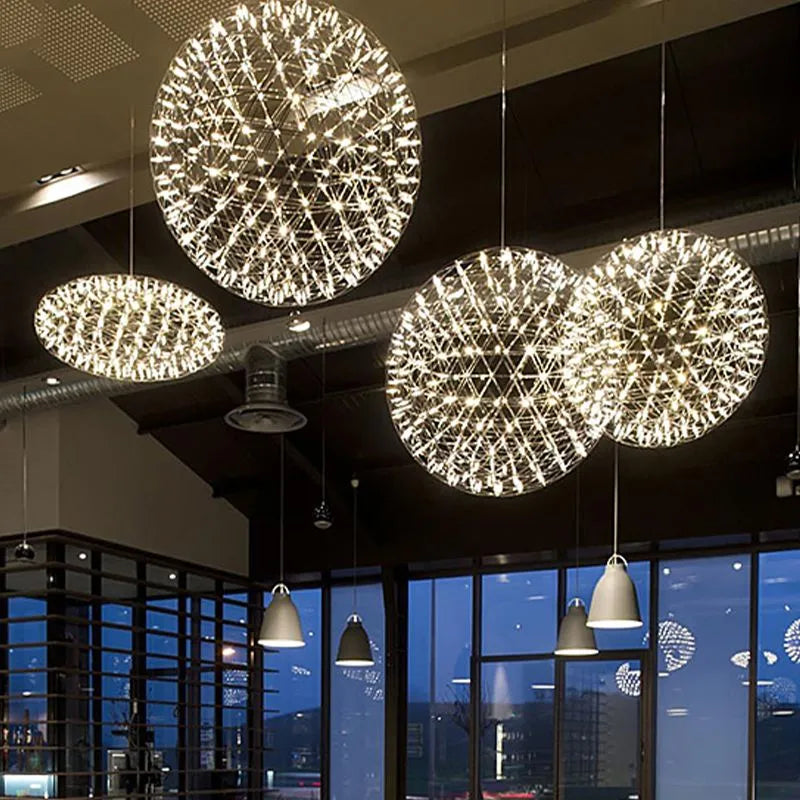 Arisha żyrandol wiszący w stylu Art Deco z abażurem Firework Orbit