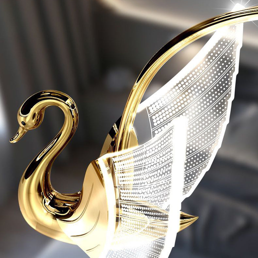 Kady Art Deco Swan lampa ścienna / Metal, złoto/różowe złoto