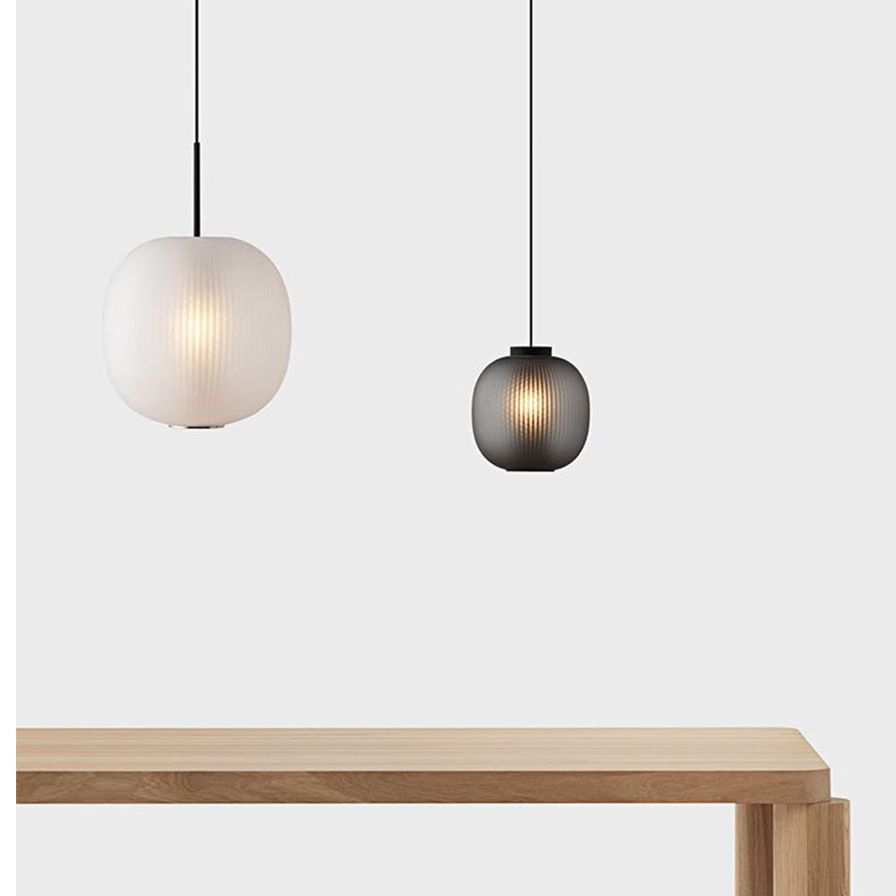 Valentina matowe szkło cylindryczna lampa wisząca, beżowa biel/szary, metal/szkło