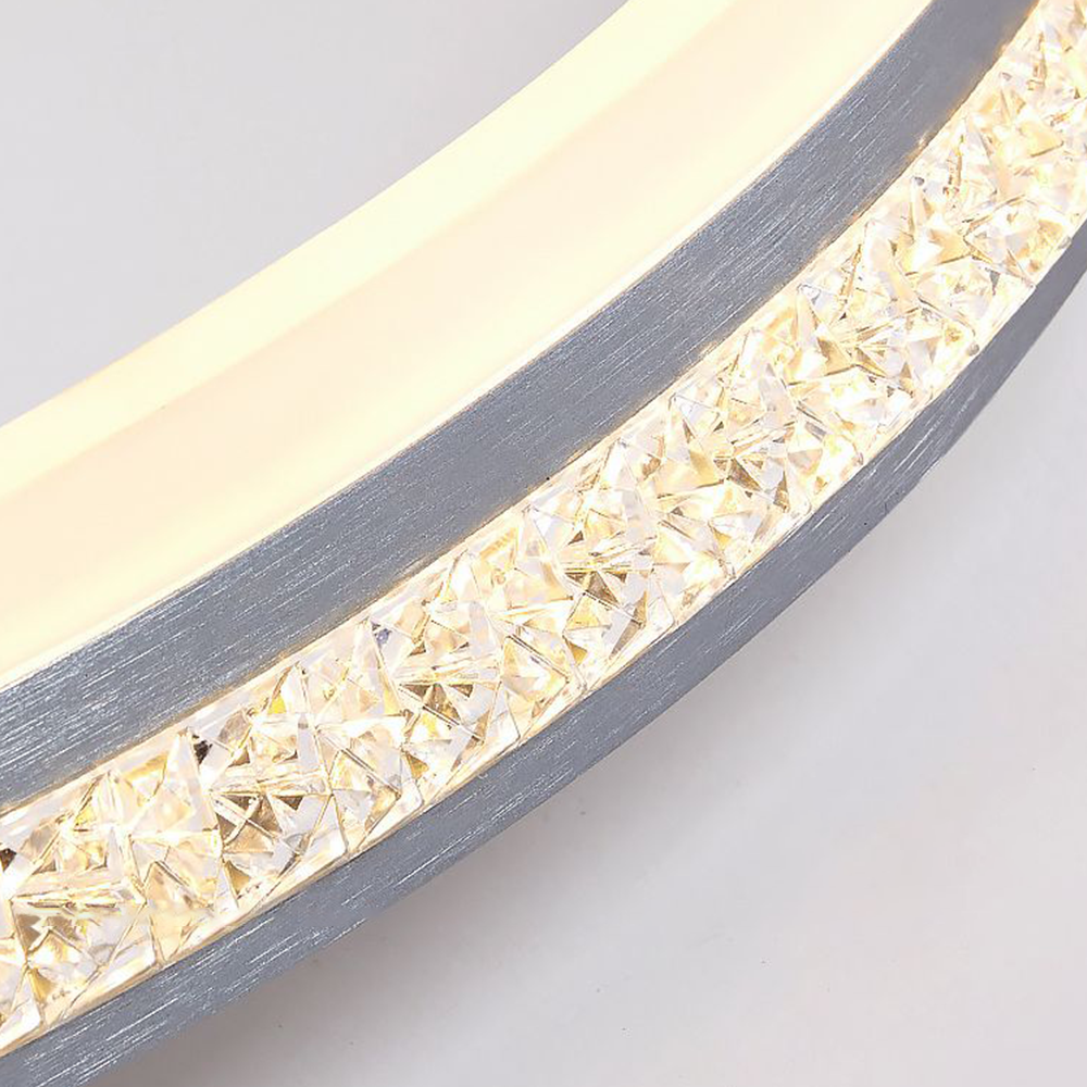 Arisha nowoczesna lampa sufitowa montowana bezpośrednio pierścień metal/srebrna