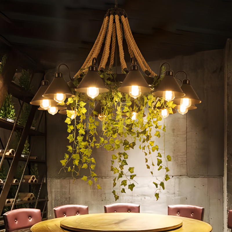 Vireo Retro żyrandol LED czarny metal restauracja/bar/salon
