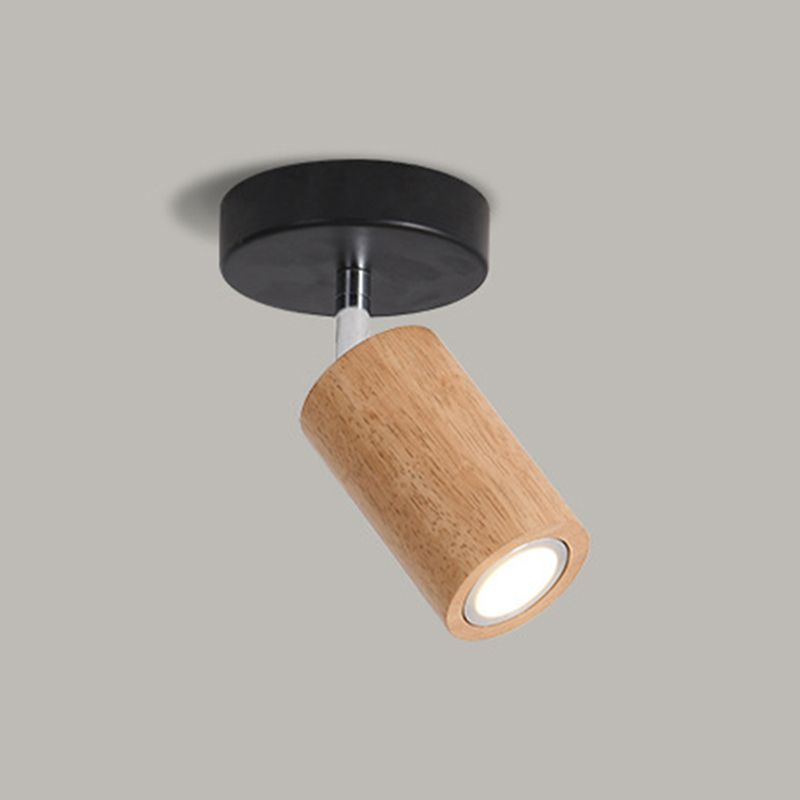 Muto nowoczesna regulowana lampa sufitowa typu reflektor, drewno