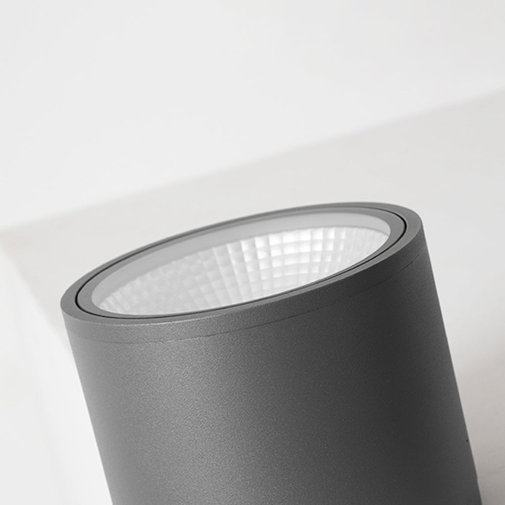 Ray nowoczesna zewnętrzna lampa sufitowa montowana bezpośrednio czarna cylindryczna