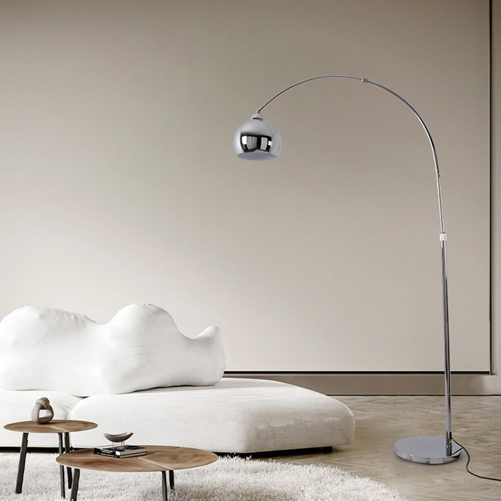Salgado nowoczesna lampa stojąca Metal Arc Chrome, Study/Bedroom