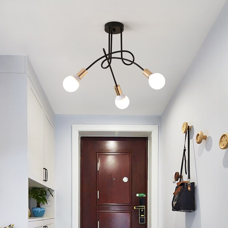Arisha nowoczesna liniowa lampa sufitowa z krzywą metalową, pokój jadalny/salon