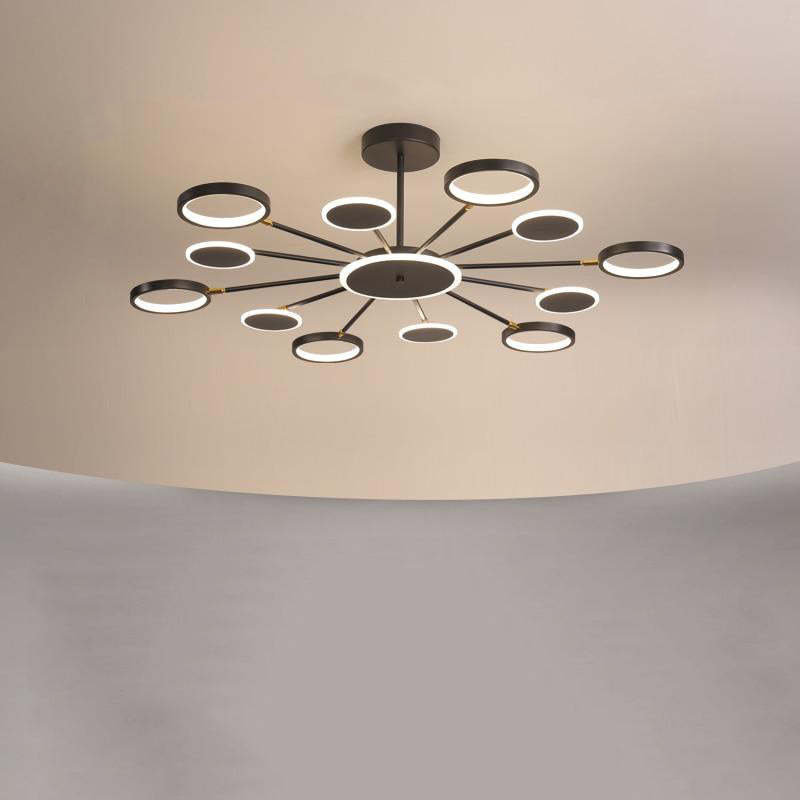 Arisha nowoczesna lampa wisząca z LED, geometryczna, czarna, ściemnialna