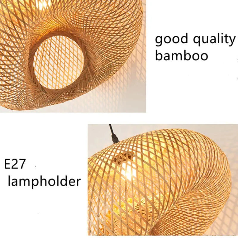 Ritta wisząca lampa z bambusa