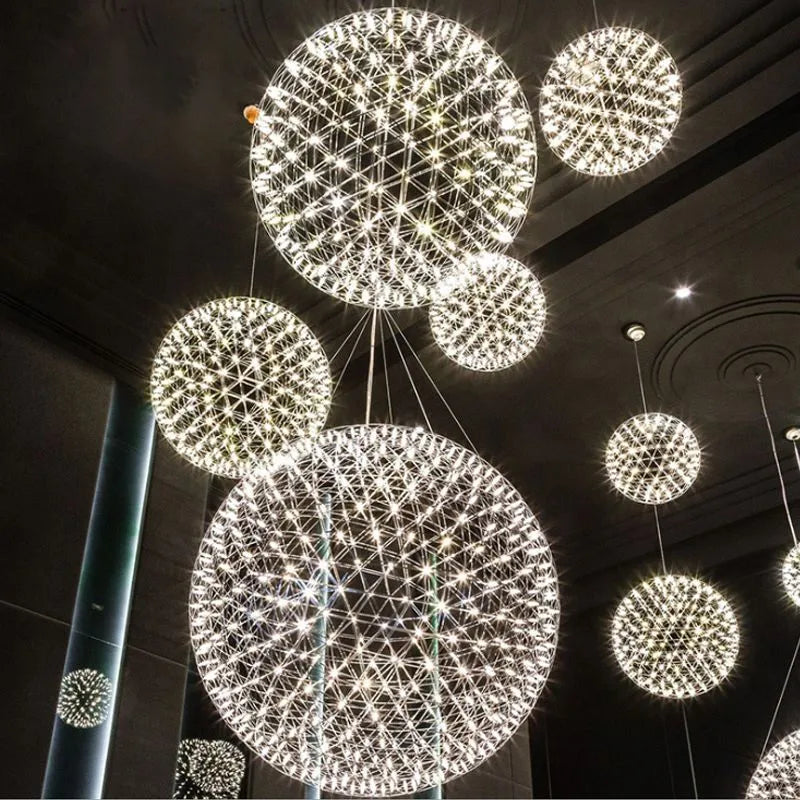 Arisha żyrandol wiszący w stylu Art Deco z abażurem Firework Orbit