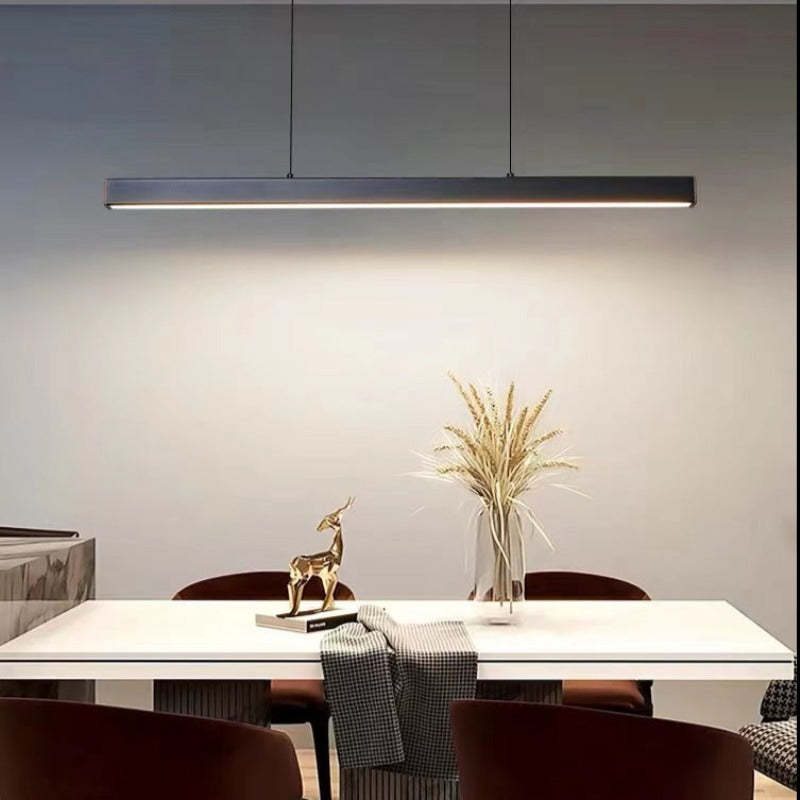 Lerin nowoczesna lampa wisząca liniowa LED czarna/braun