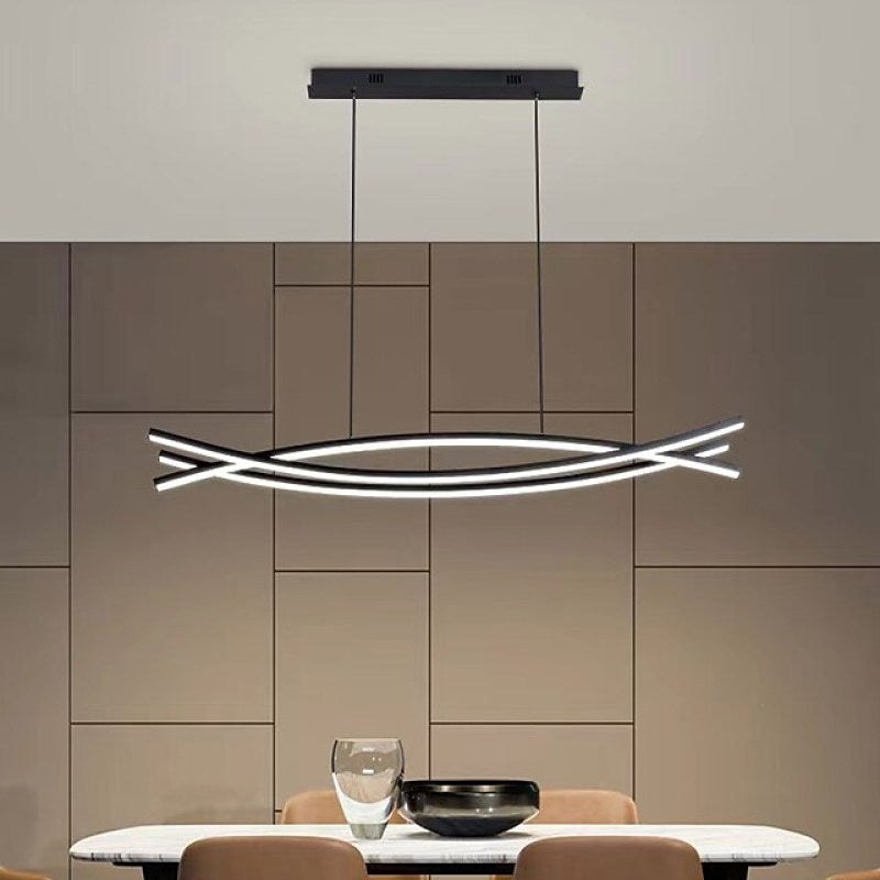 Arisha nowoczesna liniowa lampa wisząca z aluminium, czarna