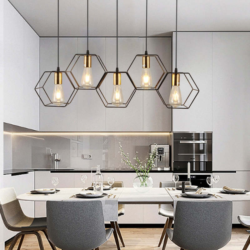Arisha rustykalna lampa wisząca geometryczna 3/5 w kolorze czarnym