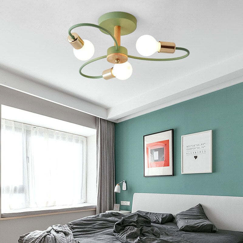 Arisha nowoczesna lampa sufitowa montowana bezpośrednio ze szkła i metalu, szary/zieleń