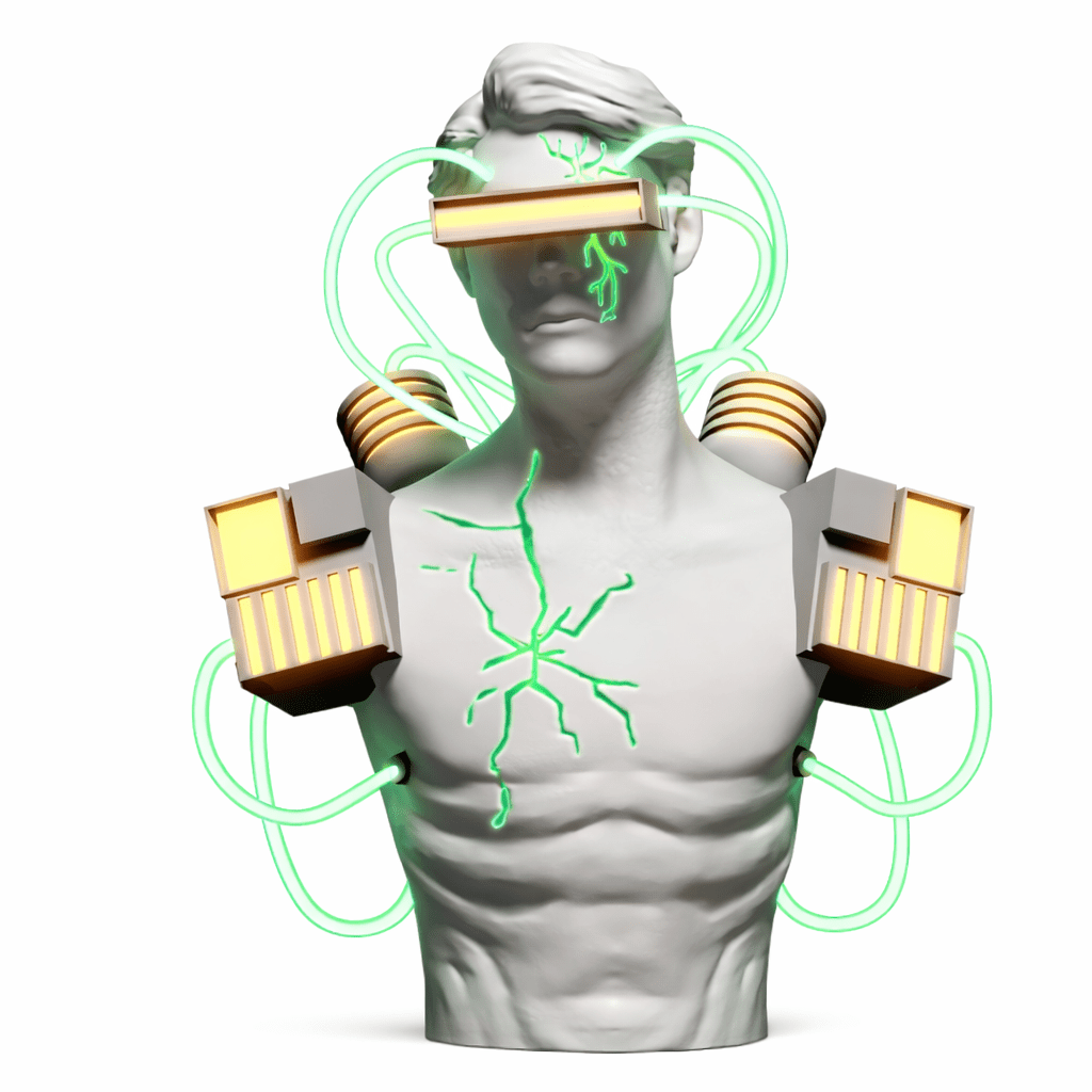 Lampa stołowa Neon Circuit Bust Sculpture