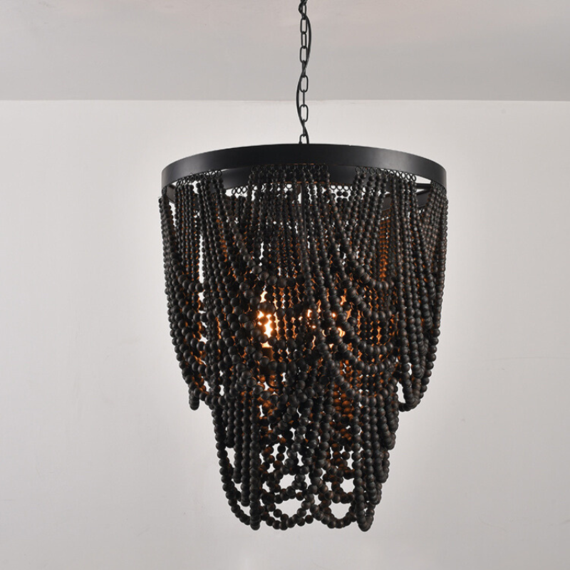 Muto Boho lampa wisząca LED / żyrandole z drewna/metalu