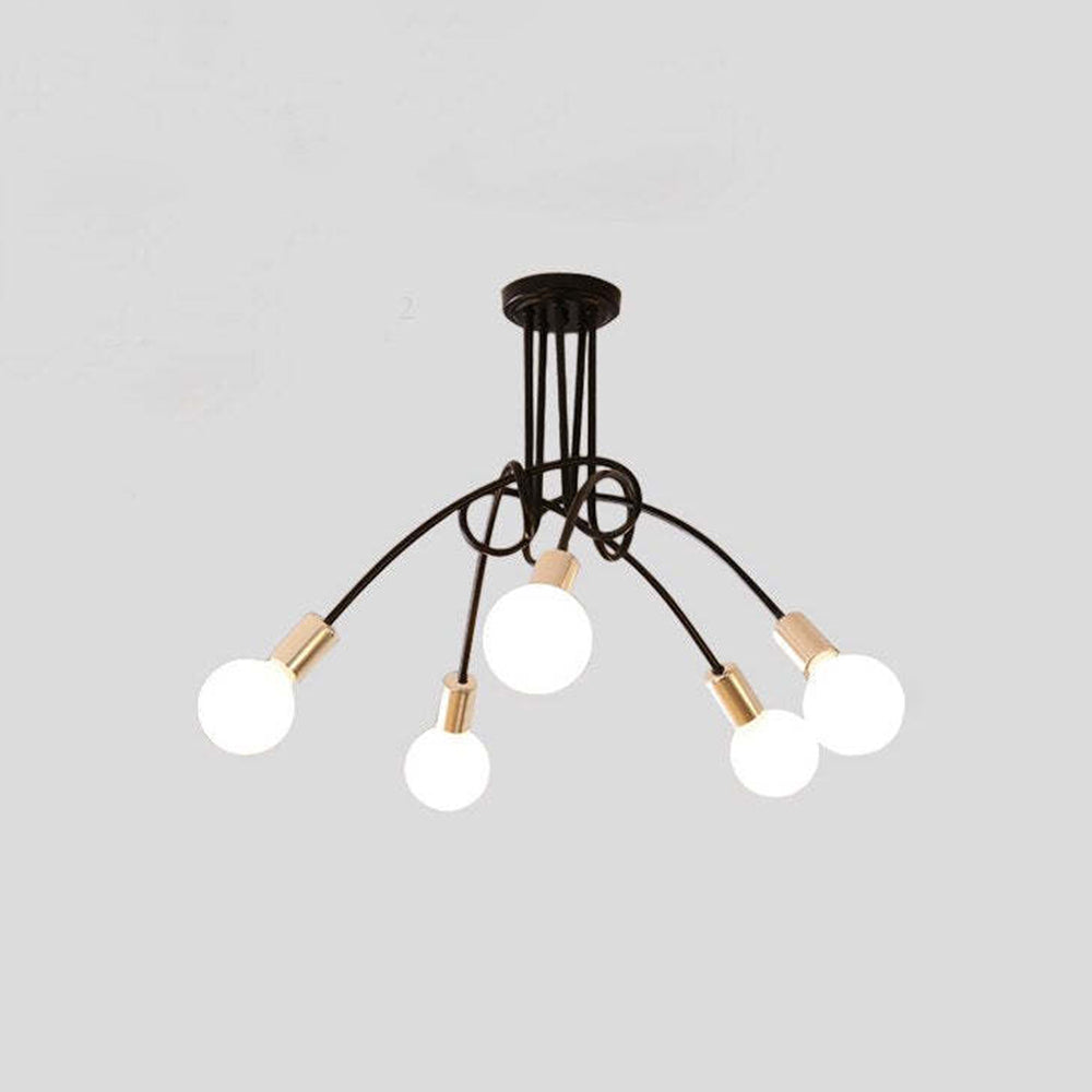 Arisha nowoczesna liniowa lampa sufitowa z krzywą metalową, pokój jadalny/salon