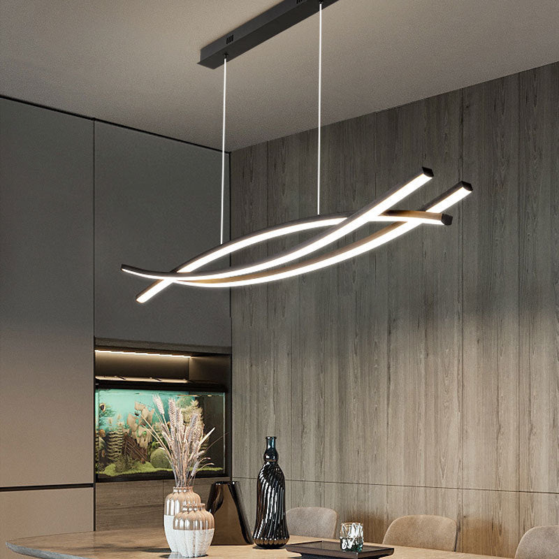Arisha nowoczesna liniowa lampa wisząca z aluminium, czarna