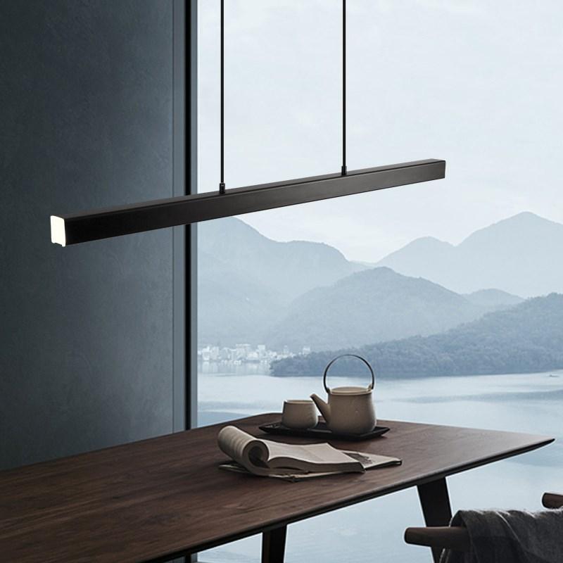 Lerin nowoczesna lampa wisząca liniowa LED czarna/braun