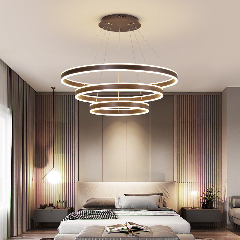 Arisha Moderne Minimaliste Coffee LED lampa wisząca, 3 pierścień