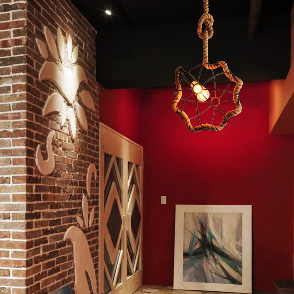 Epoch Retro LED lampa wisząca czarne metal/Sznurek Bar/Pokój dzienny