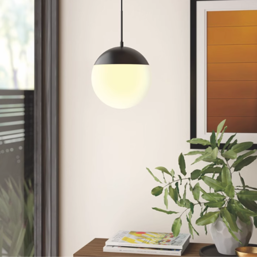 Hallie nowoczesna lampa wisząca ze szkła i metalu do salonu, jadalni lub sypialni
