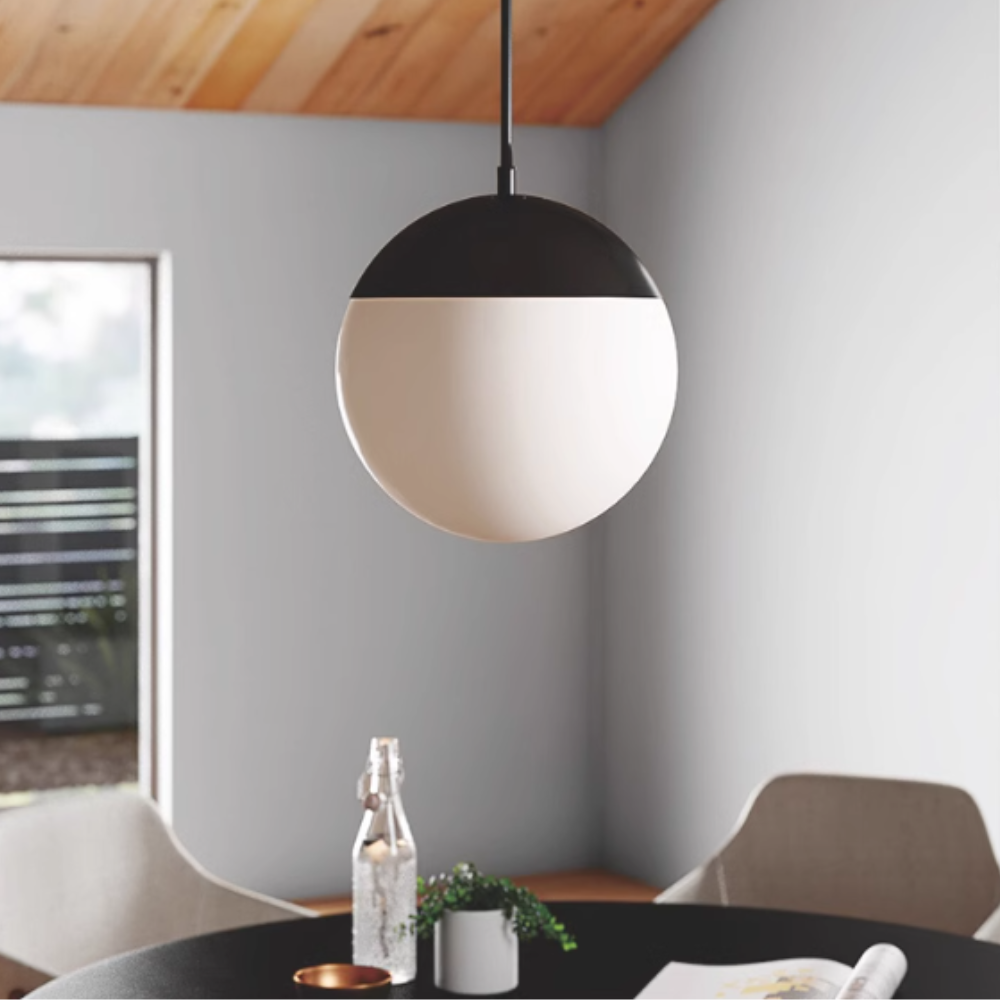 Hallie nowoczesna lampa wisząca ze szkła i metalu do salonu, jadalni lub sypialni