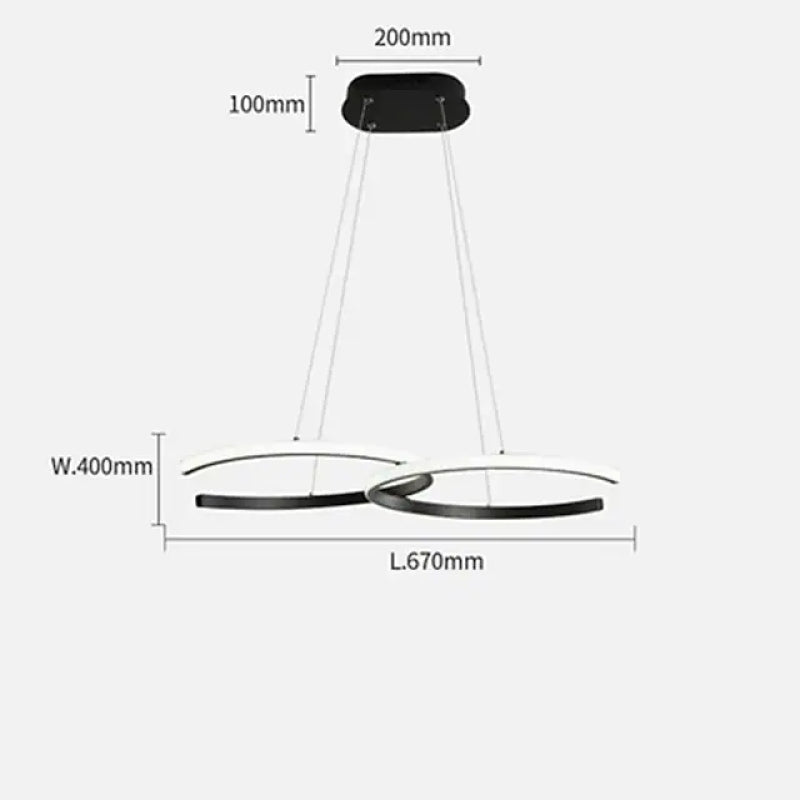 Arisha nowoczesna minimalistyczna lampa wisząca, podwójna C