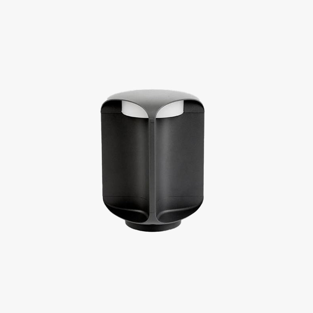 Ray minimalistyczna zewnętrzna lampa stojąca cylindryczna, metal/szkło, czarna
