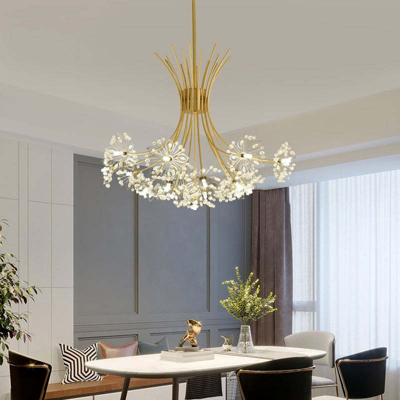 Arisha nowoczesny żyrandol kryształowy sputnik Art Deco, czarny/złoty