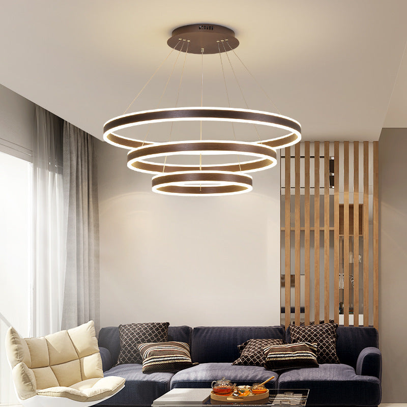 Arisha Moderne Minimaliste Coffee LED lampa wisząca, 3 pierścień