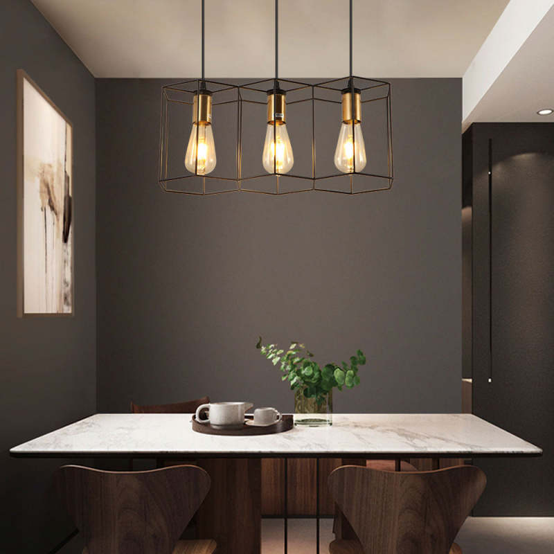 Arisha rustykalna lampa wisząca geometryczna 3/5 w kolorze czarnym