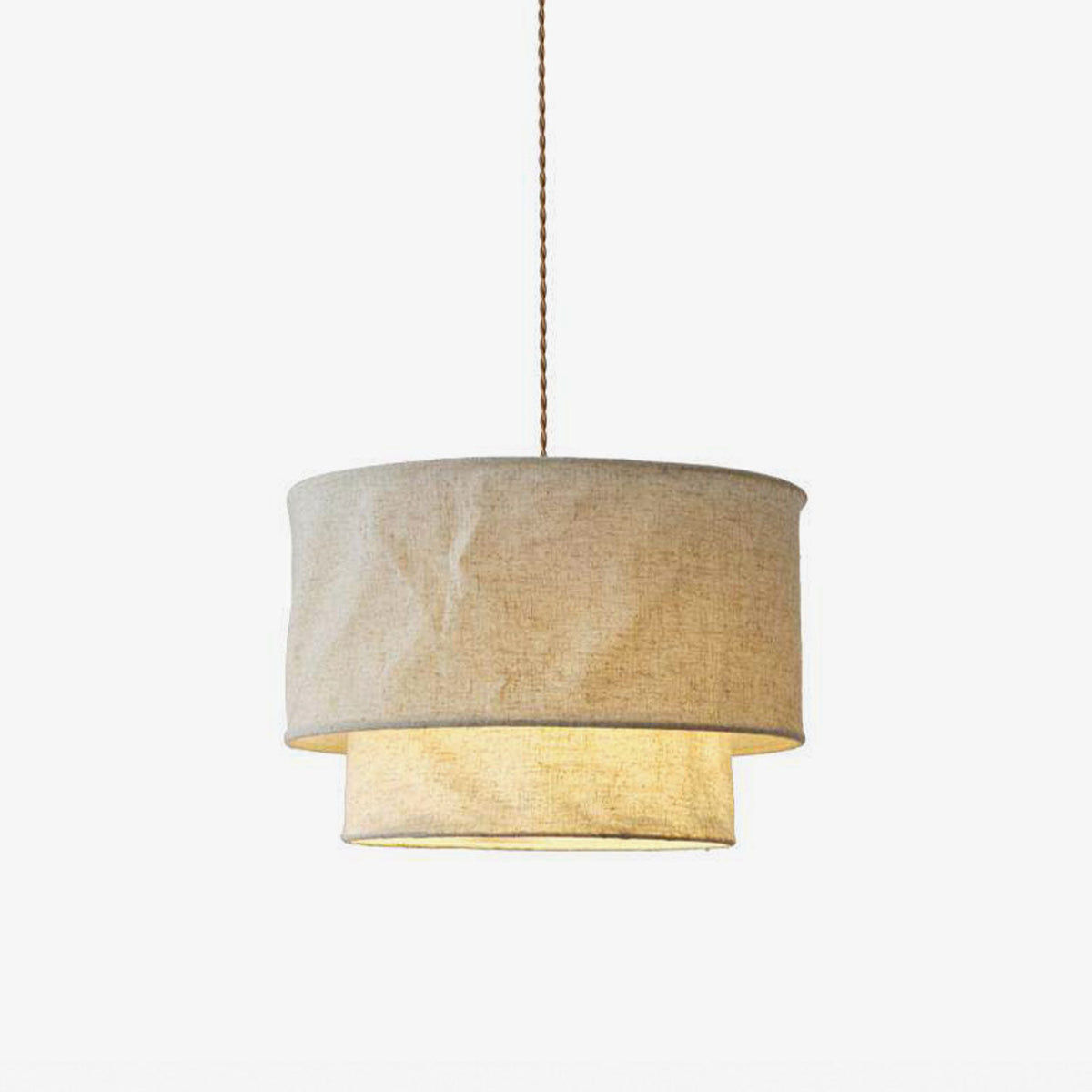Merrinford Lampa wisząca z lnianym kloszem bębnowym
