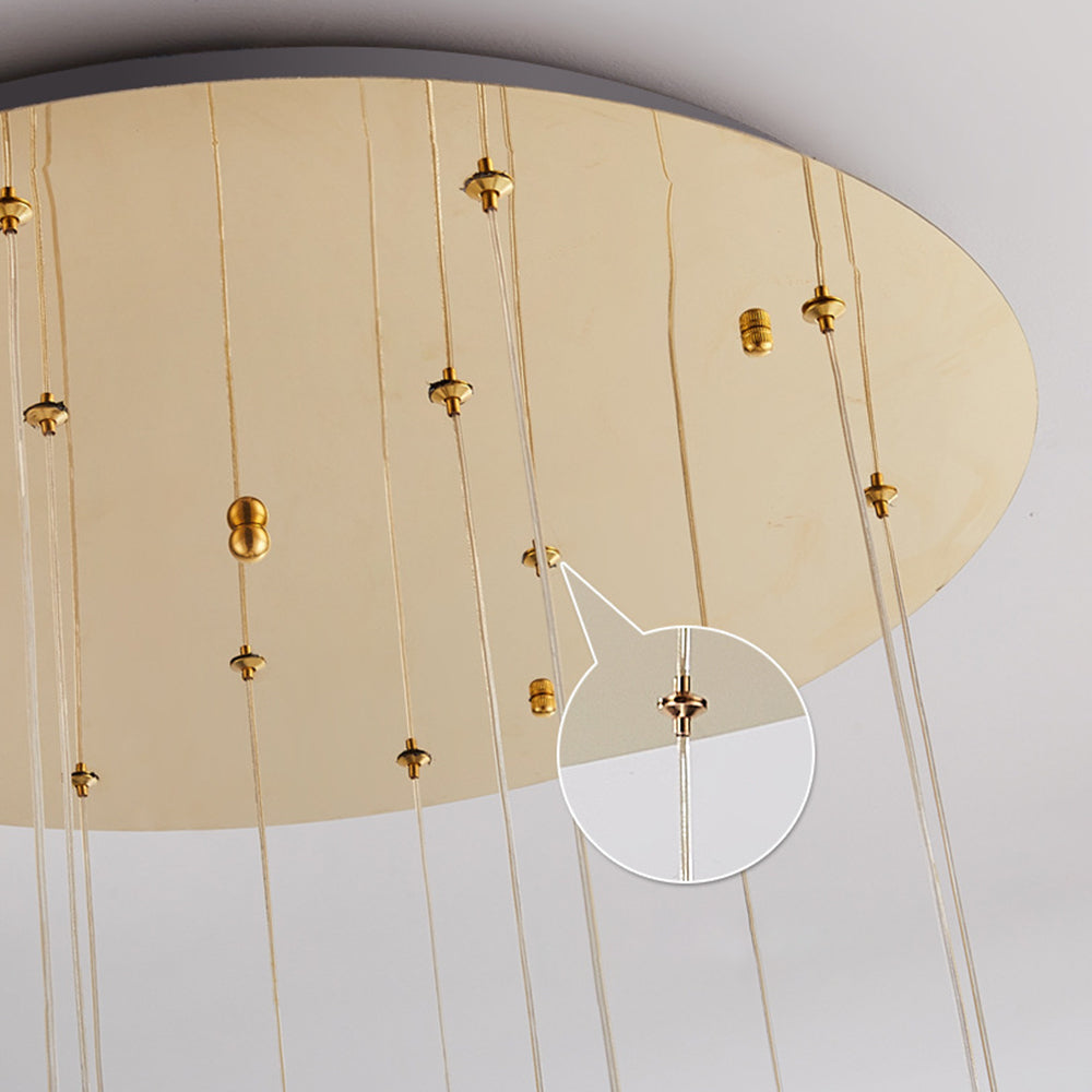 Arisha wielostopniowa nowoczesna lampa wisząca w stylu Art Deco Jibril, złoto