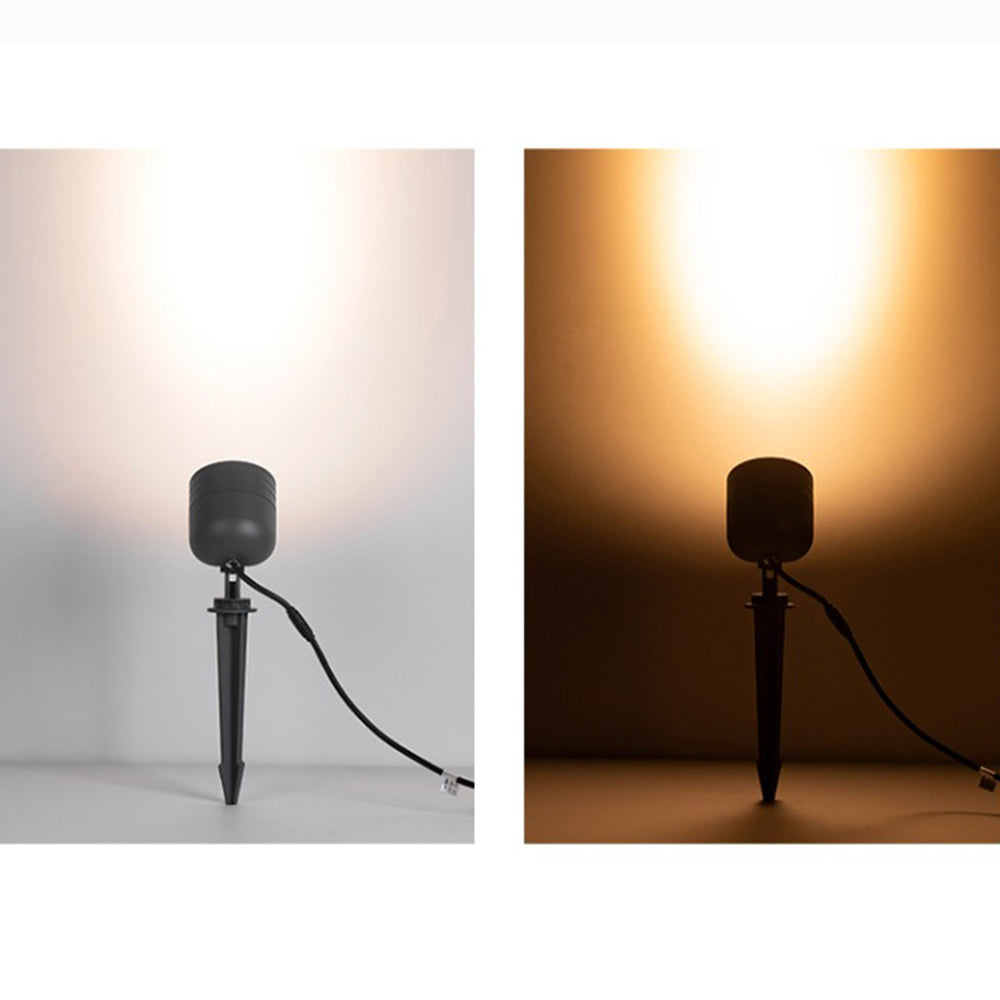 Ray nowoczesna okrągła zewnętrzna lampa ziemiowa ze szkła/metalu