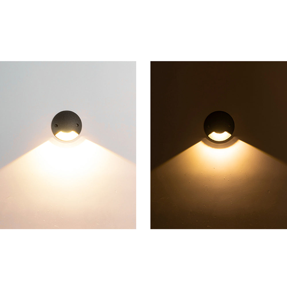 Ray zewnętrzna cylindryczna lampa do schodów i tarasów, czarna