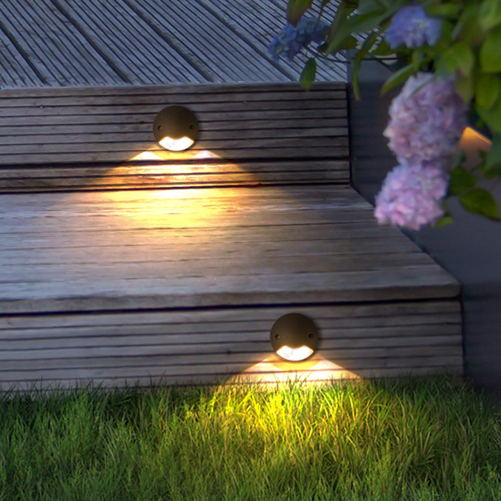 Ray zewnętrzna cylindryczna lampa do schodów i tarasów, czarna