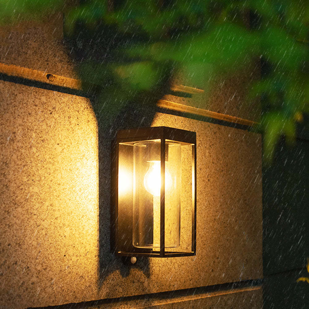 Ray nowoczesna zewnętrzna lampa ścienna prostokątna ze szkła