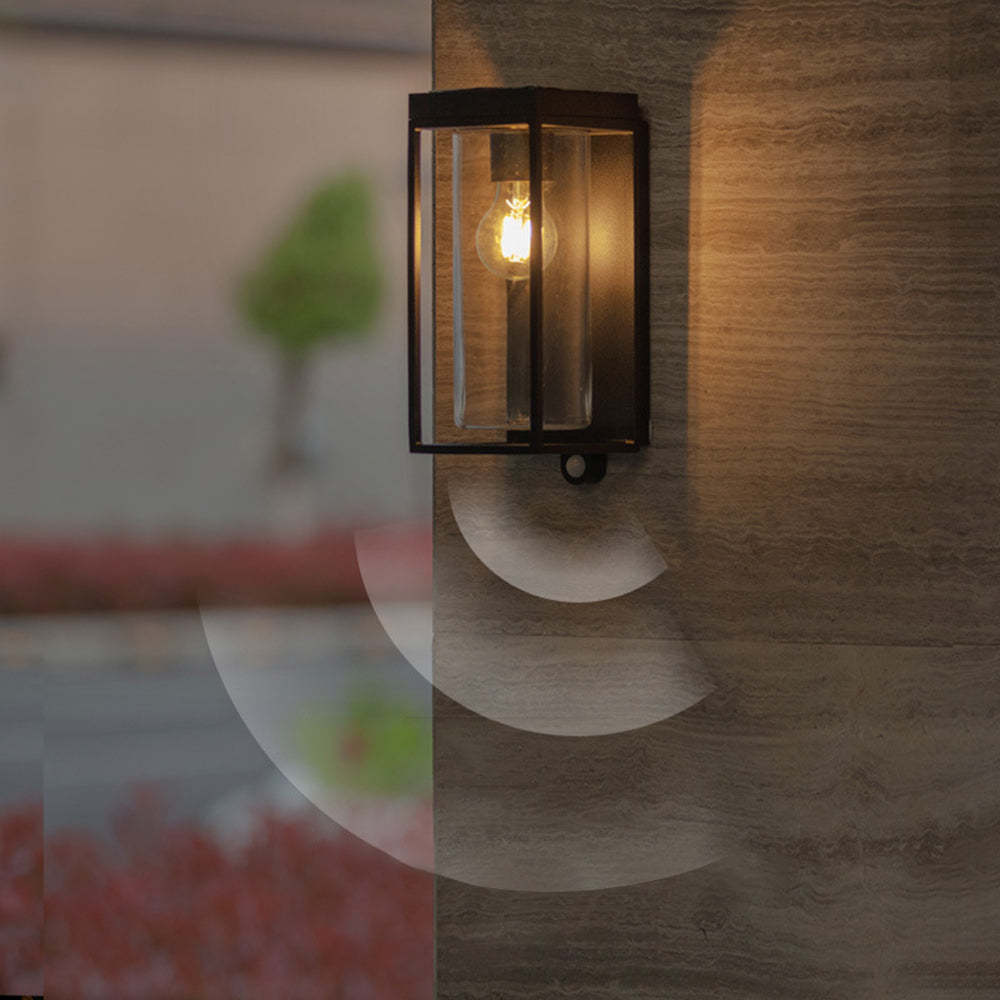 Ray nowoczesna zewnętrzna lampa ścienna prostokątna ze szkła